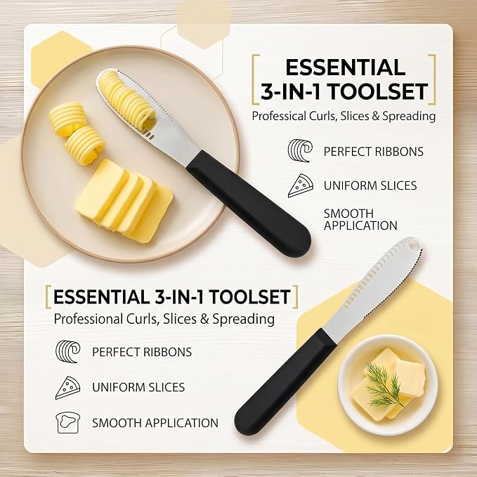2 Pcs Butter Knife For Hard Butter, Butter Spreader, Butter Cutter, Butter - Image 4