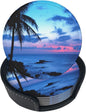 6 Pcs Tropical Ocean Beach Palm Trees Leather Coasters by NiuKom