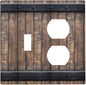 Light Switch Cover Plate Rustic Barn Door Vintage Country Wood Board 2 Gang Decorative Switch Plates 1 Toggle Duplex Combo Outlet Covers GFCI Wall Plates for Farmhouse Cabin Decor