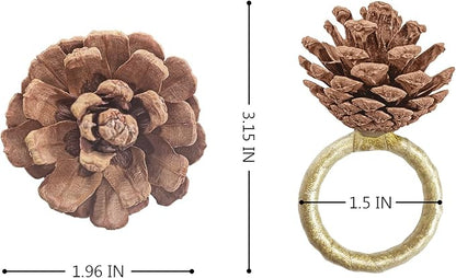 Christmas Napkin Rings Set of 8, Pinecone Napkin Rings, Handmade Cloth Napkin - Image 6
