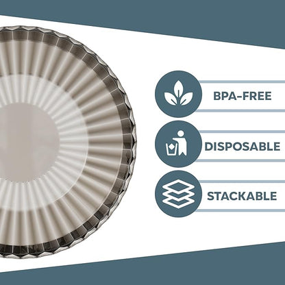 Exquisite Brown Plastic Bowls Disposable - 16 Oz - 20 Count - Disposable Soup Bowls - Great for Weddings Parties And Formal Occasions