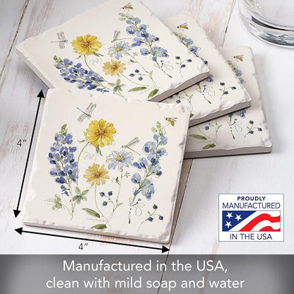 Thirstystone Lovely Blues 4 Pack Tumbled Tile Stone Coasters | 4" Square - Image 6