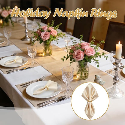 Napkin Rings Set of 12 Gold Napkin Holder Buckles | Napkin Ring Bulk - Image 4