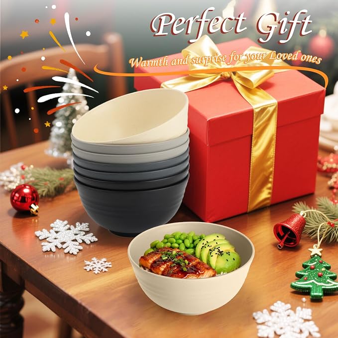 Premium Wheat Straw Bowls 8 PCS Unbreakable Bowl - Image 8