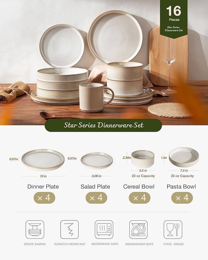 Famiware Star Stoneware Dinnerware Sets - Image 3