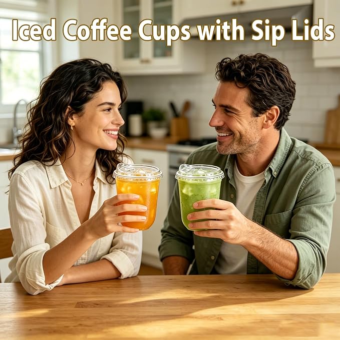 50 Sets 12 oz Clear Plastic Cups - Image 4