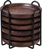 Wood Coasters Set of 6 with Holder by MAPRIAL