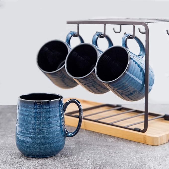HASENSE Coffee Mugs Set of 4, 15 Ounce Porcelain Mug Set - Image 9