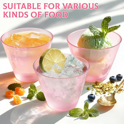 Glowserve 9 OZ Pink Disposable Plastic Cups Cocktail Cup 50 Pack | Fancy - Image 5