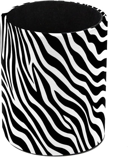Leather Pen Holder for Desk, Zebra Print Pencil Cup Pen Organizer Makeup Brush by Unknown