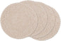 SHACOS Round Braided Placemats 15 inch Set of 4 Boho Woven Washable Kitchen Table Placemats for Home Wedding Party (T-Beige, 4)