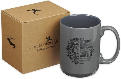Christian Art Gifts Lion Gray Ceramic Coffee Mug – 14 oz. Microwave and - Image 6