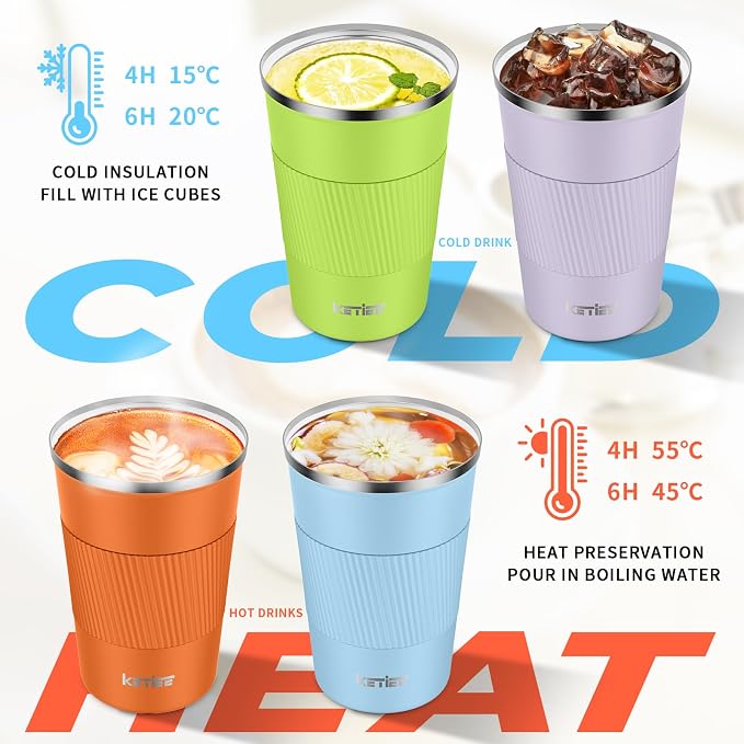 KETIEE Travel Coffee Mug 12oz: Insulated Coffee Cup - Image 2
