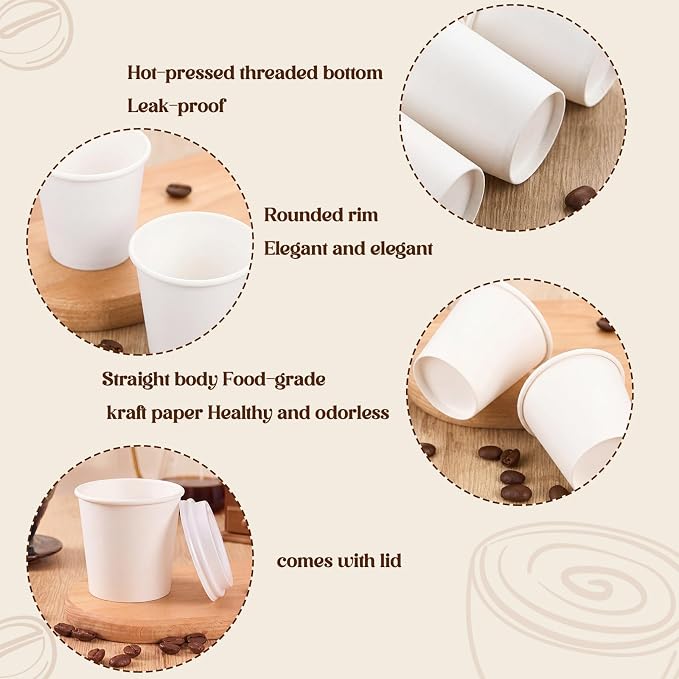 100 Sets 4 oz Disposable Espresso Cup - Image 3