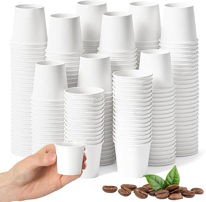 100 Pack 2oz Mini Coffee Cups Disposable Paper Cups Hot or Cold Beverage Cup by Unknown