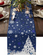 Navy Blue Christmas Tree Table Runner 72 Inches Long, Xmas Balls Snowflake by Unknown
