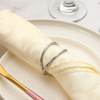 12 Pieces Gold Napkin Rings Metal Spiral Sliver Pink Napkin Rings Buckles - Image 3