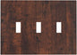 Light Switch Cover Brown Red Rustic Wood Grain Retro Farmhouse 3 Gang Wall Plate Triple Light Switch Plate Toggle Decorative Outlet Covers Electrical Switchplate for Farmhouse Cabin Decor