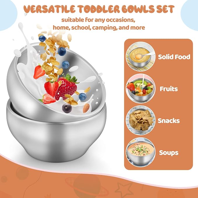 TeamFar Stainless Steel Bowls for Kids, 12oz Baby Toddler Bowls Set of 6 | - Image 7