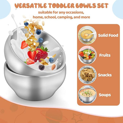 TeamFar Stainless Steel Bowls for Kids, 12oz Baby Toddler Bowls Set of 6 | - Image 7
