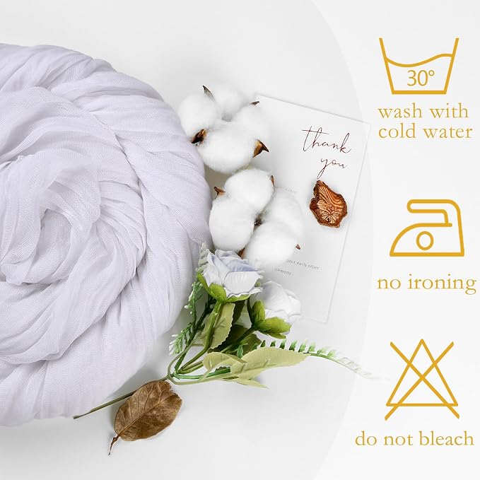 12 Pack White Cheesecloth Table Runner 35 x 120 Inch | Boho Gauze Cheese Cloth - Image 5