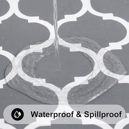 Smiry Oval Table Cloth, Waterproof Vinyl Tablecloths with Flannel Backing for Oval Tables, Wipeable Spillproof Plastic Tablecloth for Dining, Camping, Indoor and Outdoor (60"x84", Grey)
