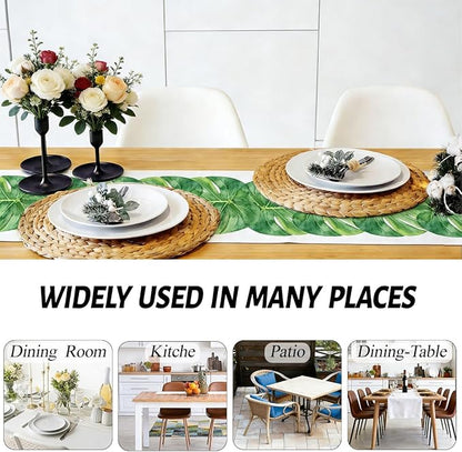 Palm Leaves Table Runners 13x72 Inch, Tropical Palm Leaves Table Runner | Faux - Image 5