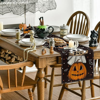 Artoid Mode 210 GSM Halloween Table Runner 13x48 Inch Home Party Decor | Polka - Image 4