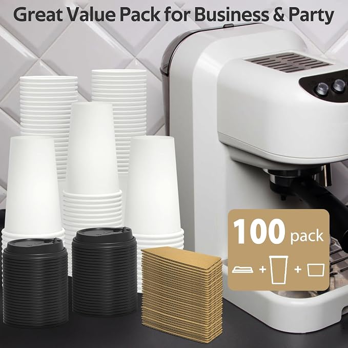 Dealusy 100 Pack 16 oz Disposable Coffee Cups - Image 6