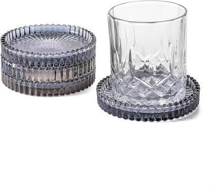 Glass Coasters Round Cup Mat, Decorative Wine Bottle Coaster, Crystal Drink by Unknown