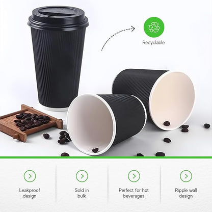500-CT Disposable Black 12-OZ Hot Beverage Cups - Image 7