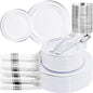 WELLIFE 210 Piece Silver Plastic Dinnerware Set by WELLIFE