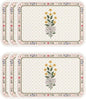 ISAENNE Floral Rectangle PVC Placemats Set of 6, Yellow Daisy Pattern Placemat, Waterproof and Heat-Resistant,Decoration for Kitchen,Dining, Parties, Holiday,12"*17"
