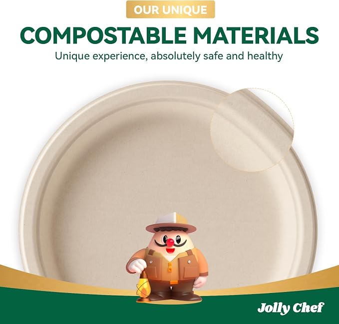 Compostable Heavy Duty Plates   Eco-Friendly Disposable Paper - Image 7