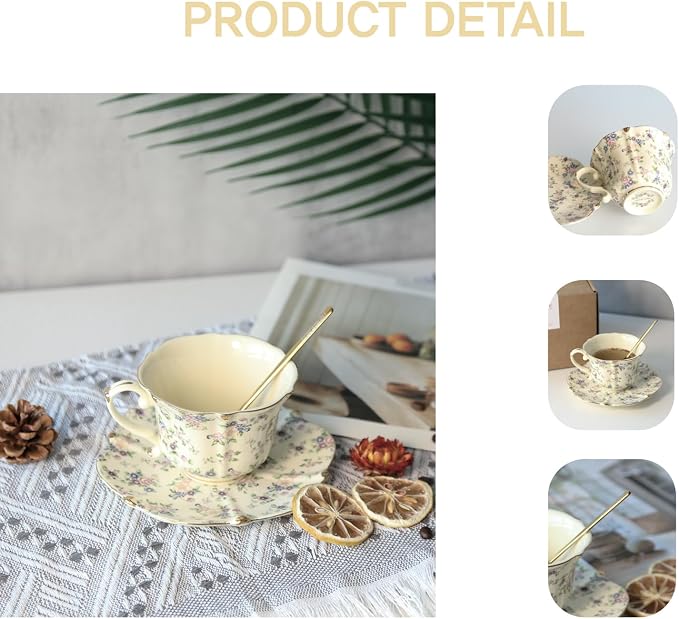 Vintage Floral Porcelain Tea Cup and Saucer Set - Image 4