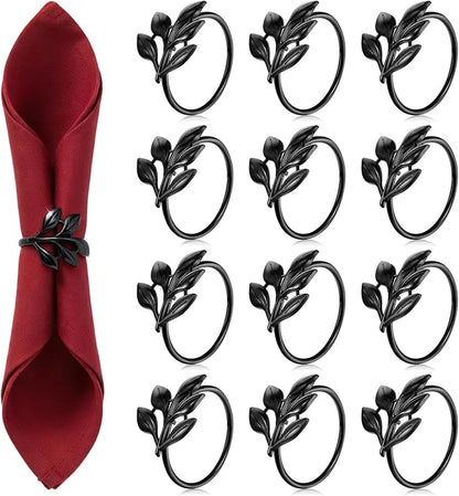 WILLBOND Leaf Napkin Rings Holders Fall Party Napkin Rings by Willbond+Technology+Limited