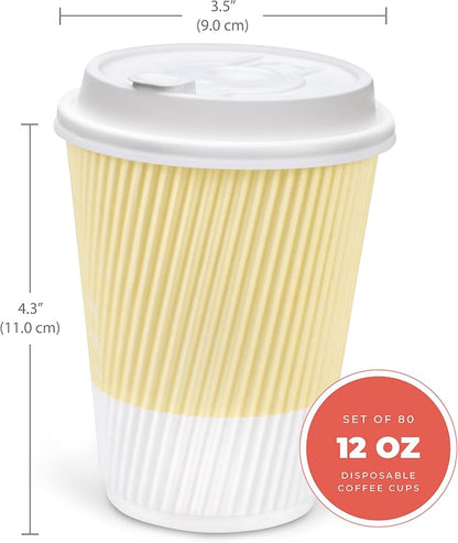 Disposable Coffee Cups With Lids - 12 oz To Go Coffee Cups With Resealable Lids - Image 2