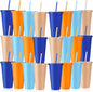 Skylety 24 Pcs Blue and Orange Plastic Cups by Skylety