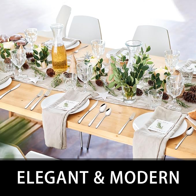 49-Piece Silverware Set with Organizer, Heavy Duty Stainless Steel Flatware Set - Image 6