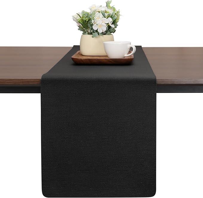 Table Runners 94 Inch Long, Dual-Sided Faux Leather Table Runner | Waterproof by Chitomars