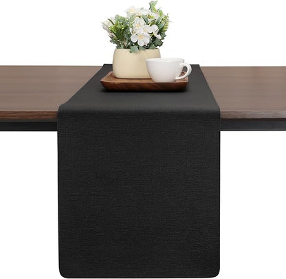 Table Runners 94 Inch Long, Dual-Sided Faux Leather Table Runner | Waterproof by Chitomars