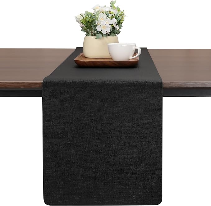 Table Runners 72 Inch Long, Dual-Sided Faux Leather Table Runner | Waterproof by Chitomars
