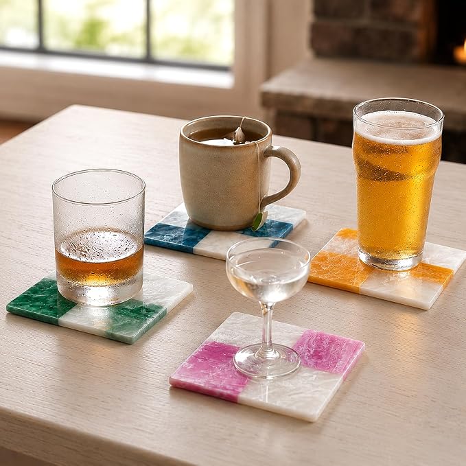 Folkulture Resin Coasters Set of 4 by FOLKULTURE