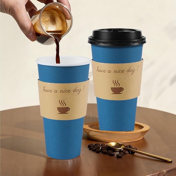 Clawsoff 50 Pack 20 oz Disposable Paper Coffee Cups - Image 8