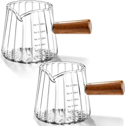 2 Pack Espresso Measuring Cup, 6oz Borosilicate Glass Espresso Cups by Cfyosnk