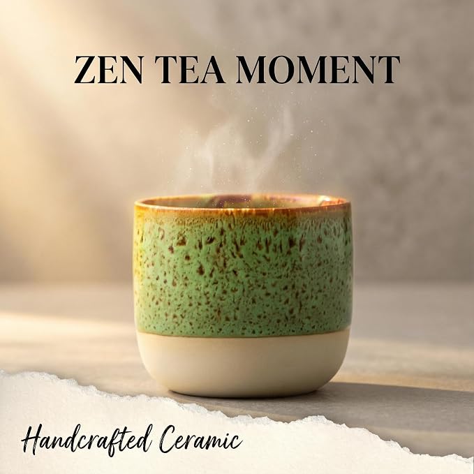 Ceramic Tea Cups 7oz Japanese Style Ceramic Tea Set, Tea Cup, Herbal Tea Coffee - Image 2