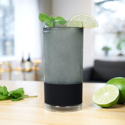 HOST Highball Cocktail Freeze Tumbler, Frozen Cocktail Glass, Double Walled Insulated Iced Coffee Tumbler, BPA Free Drink Cooler, 10 oz., Black