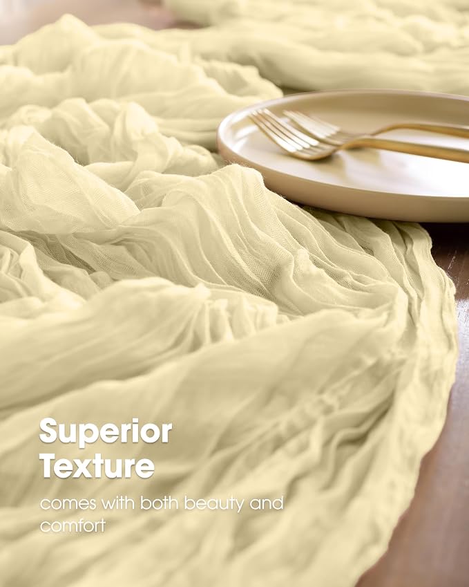 Pureegg 3-Pack Cheese Cloths Table Runner, Baby Shower, Wedding and Farmhouse - Image 3