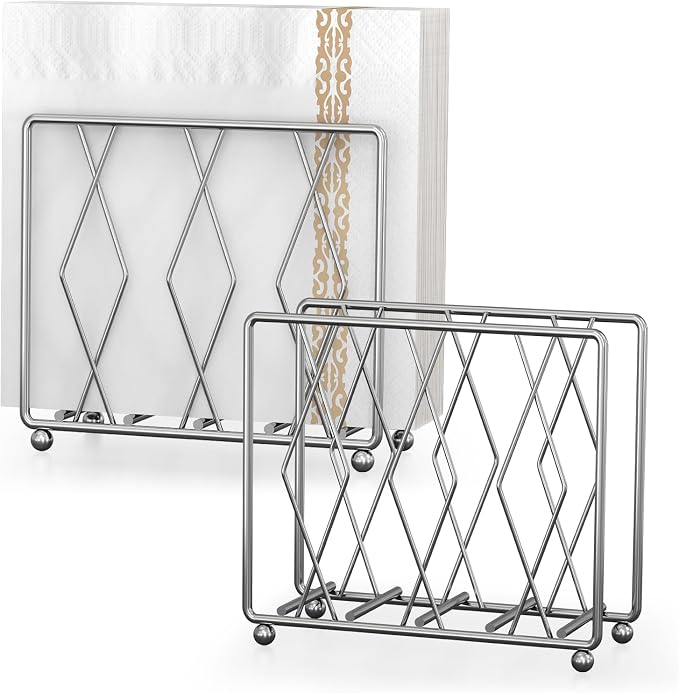 Napkin Holder for Table, 2 Pack Modern Metal Napkin Holders for Paper Napkins & by LWSFF