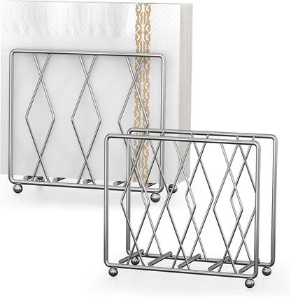 Napkin Holder for Table, 2 Pack Modern Metal Napkin Holders for Paper Napkins & by LWSFF